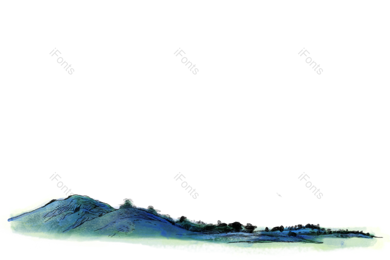 清新图片,山水元素,国画PNG,手绘免抠素材